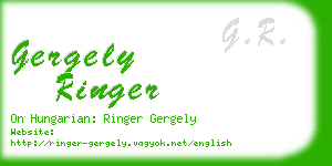 gergely ringer business card